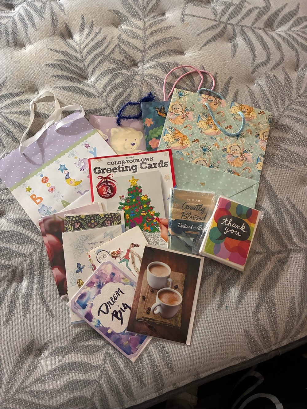 Assorted Greeting Cards & Gift Bags - Pastel Multi Color